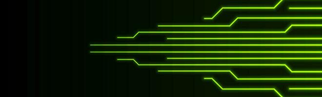 brilhando verde néon o circuito borda linhas fundo vetor