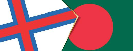 faroé ilhas e Bangladesh bandeiras, dois vetor bandeiras.