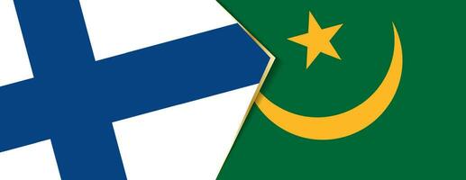 Finlândia e Mauritânia bandeiras, dois vetor bandeiras.