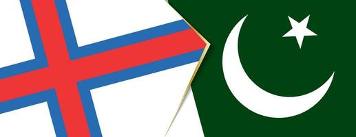 faroé ilhas e Paquistão bandeiras, dois vetor bandeiras.