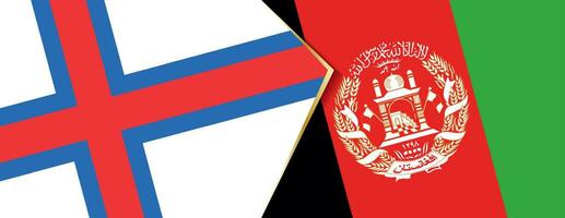 faroé ilhas e Afeganistão bandeiras, dois vetor bandeiras.
