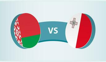 bielorrússia versus Malta, equipe Esportes concorrência conceito. vetor