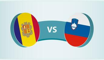 andorra versus Eslovénia, equipe Esportes concorrência conceito. vetor