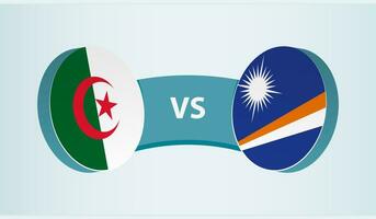 Argélia versus marechal ilhas, equipe Esportes concorrência conceito. vetor