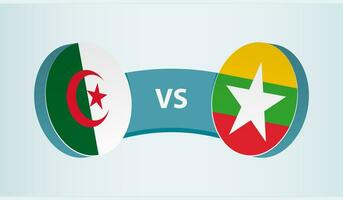 Argélia versus Mianmar, equipe Esportes concorrência conceito. vetor