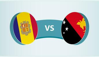 andorra versus papua Novo guiné, equipe Esportes concorrência conceito. vetor