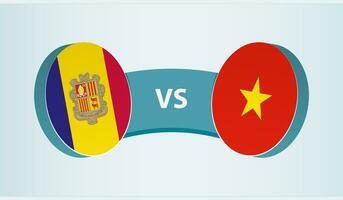 andorra versus Vietnã, equipe Esportes concorrência conceito. vetor