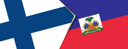 Finlândia e Haiti bandeiras, dois vetor bandeiras.