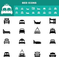vetor de ícones de cama