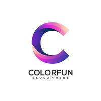 logotipo da letra c ilustração colorida gradiente abstrato vetor