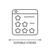 ícone linear de redes de avaliação do consumidor vetor