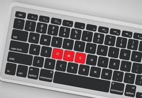 Letras no teclado formam uma palavra, ilustração vetorial vetor