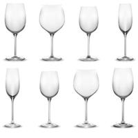 copo de vinho transparente conjunto taças de vinho vetor realista