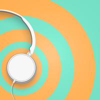 3D realista dividiu fones de ouvido coloridos círculo pastel com fios vetor