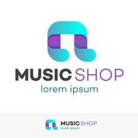 música fazer compras logotipo moderno gradiente cor estilo vetor