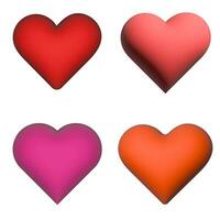 coleção do diferente volumétrico corações, 3 d corações vetor