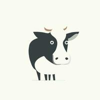 vaca, plano vetor estilo e logotipo