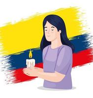 colombiano com vela vetor