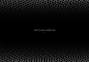 modelo abstrato padrão quadrado cinza perspectiva fundo preto vetor