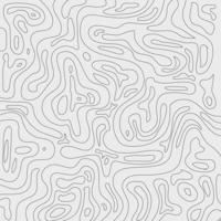 linhas de contorno topográficas mapa padrão de fundo preto e branco vetor