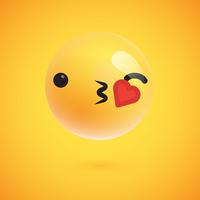 Lindo emoticon amarelo alta detalhado para web, ilustração vetorial vetor