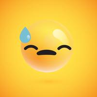 Lindo emoticon amarelo alta detalhado para web, ilustração vetorial vetor