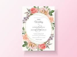 convite de casamento com aquarela floral linda vetor