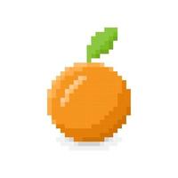 laranja, pixel de 8 bits. ilustração vetorial vetor