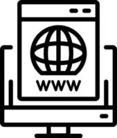 ícone de linha para registro de domínio vetor