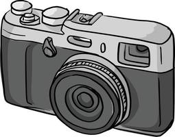 ilustração vetorial câmera compacta retrô desenho doodle vetor