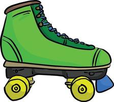 ilustração vetorial de patins de patins retrô verde esboço doodle vetor