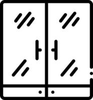 ícone de linha para porta de vidro vetor