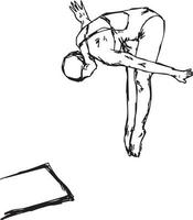 esporte de mergulho - desenho de ilustração vetorial desenhado à mão vetor
