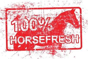 horsefresh - carimbo sujo de borracha vermelha em retangular vetor