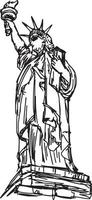 estátua da liberdade - desenho de ilustração vetorial desenhado à mão vetor
