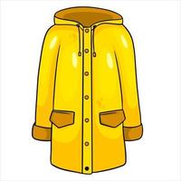 capa de chuva amarela com kormans e capuz. roupas de outono. vetor