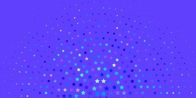 layout de vetor rosa claro, azul com estrelas brilhantes.