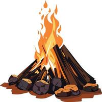 ilustração vetorial de fogueira de acampamento vetor