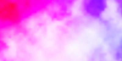 layout de vetor roxo claro, rosa com cloudscape.