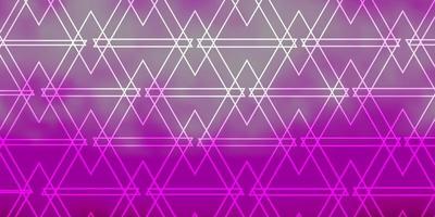 luz roxa, rosa textura vector com linhas, triângulos.
