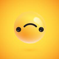 Lindo emoticon amarelo alta detalhado para web, ilustração vetorial vetor