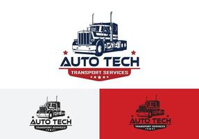 modelo de logotipo de serviço automotivo. conceito de logotipo de caminhão vetor