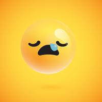 Lindo emoticon amarelo alta detalhado para web, ilustração vetorial vetor