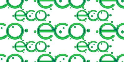 Ecologia lettering logotipo padrão sem emenda vetor