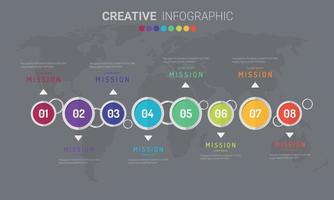 modelo de design de infográfico com opção de números 8 vetor