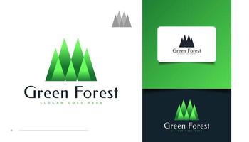 design de logotipo de floresta verde, adequado para turismo ou indústria de viagens vetor