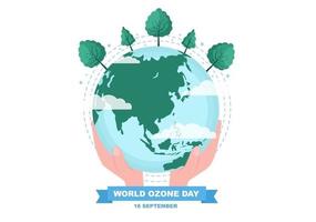ilustração do vetor de fundo do dia mundial do ozônio