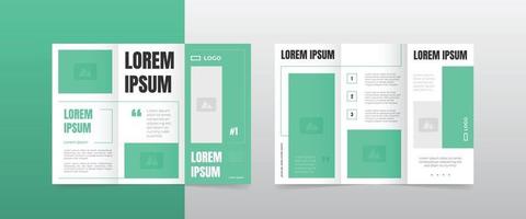 design moderno de layout de brochura verde com três dobras vetor