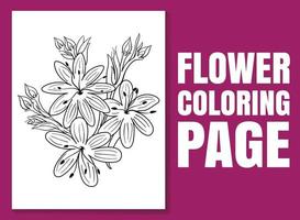 página para colorir de flores. página de livro para colorir para adultos e crianças.