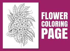 página para colorir de flores. página de livro para colorir para adultos e crianças.